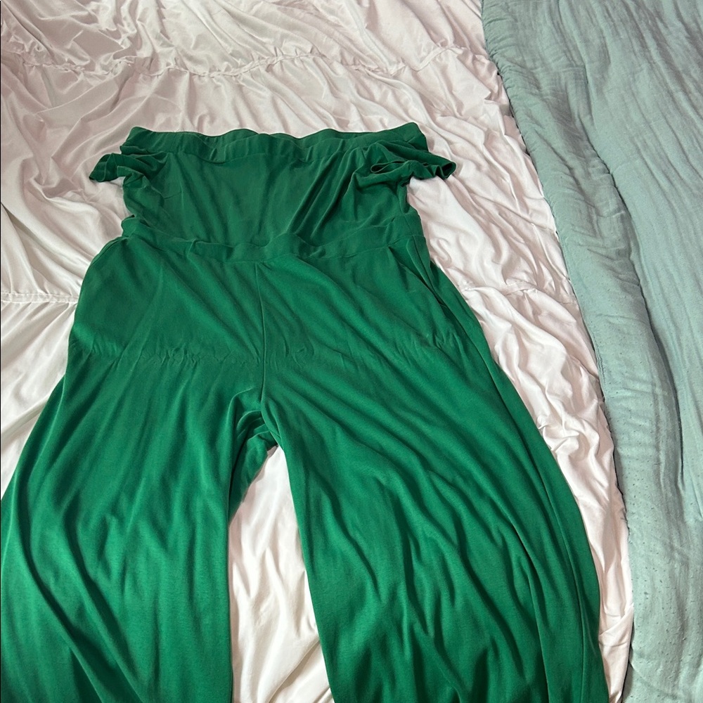 New York & Company Vibrant Green Jumpsuit